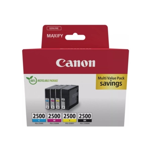 Canon PGI-2500 BK/C/M/Y Multipack - 4-pack - svart, gul, cyan, magenta - original - bläcktank