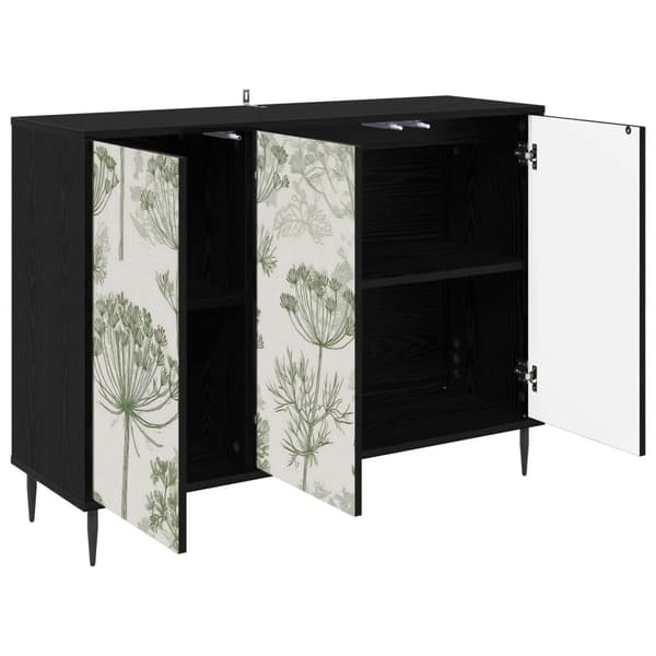 Sideboard GOTHA Svart ek 102 x 33 x 76 cm Konstruerat trä