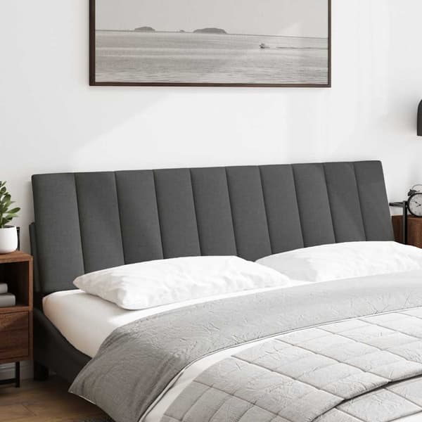 Headboard Cushion "Hanko" Dark Grey 180 cm Fabric