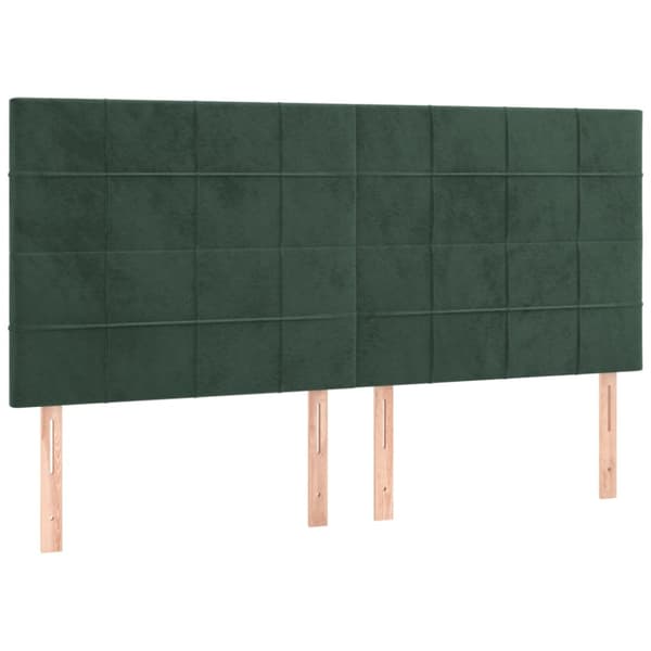 Ramsäng med madrass mörkgrön 200x200 cm sammet