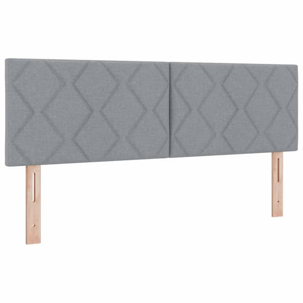 Kontinentalsäng med madrass Ljusgrå 160 x 200 cm Tyg