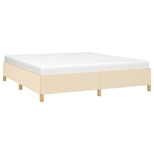 Boxspring-sängram gräddvit 180x200 cm tyg