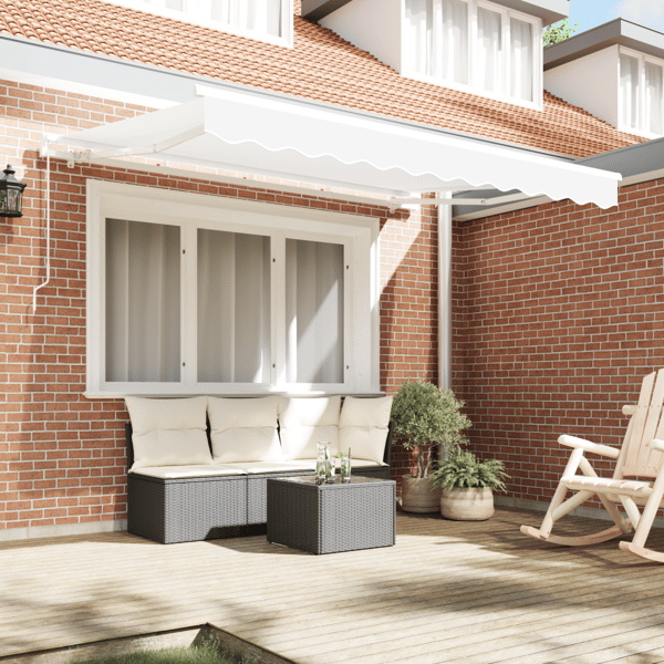 Utfällbar markis Vit 250 x 200 cm tyg
