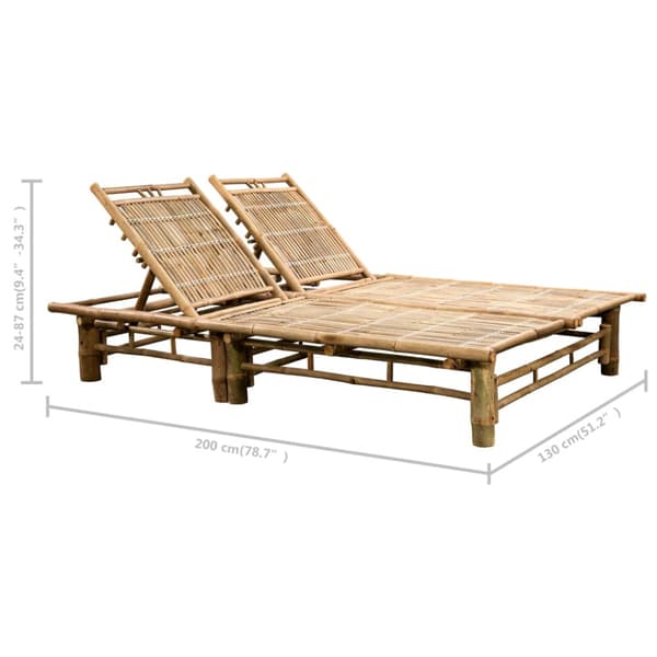 Solsäng med dynor 2 personer bambu