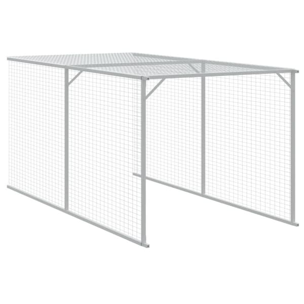 Hönshus med gård antracit 110x813x110 cm galvaniserat stål