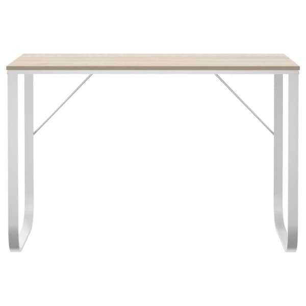 Datorbord vit och ek 110x60x73 cm spånskiva