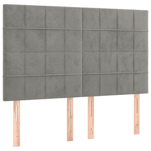 Sängram utan madrass ljusgrå 140x200 cm sammet