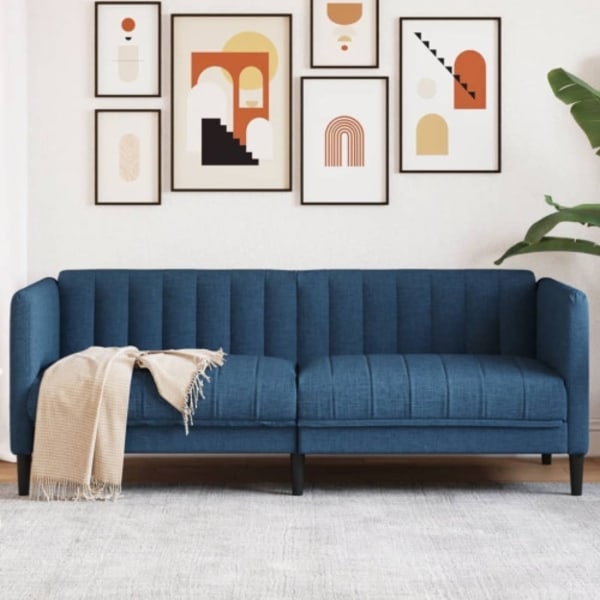 Soffa 2-sits blå tyg
