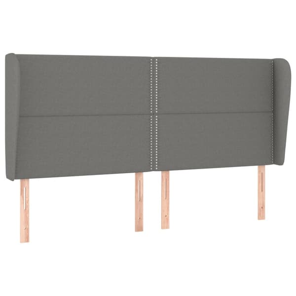 Ramsäng med madrass mörkgrå 200x200 cm tyg