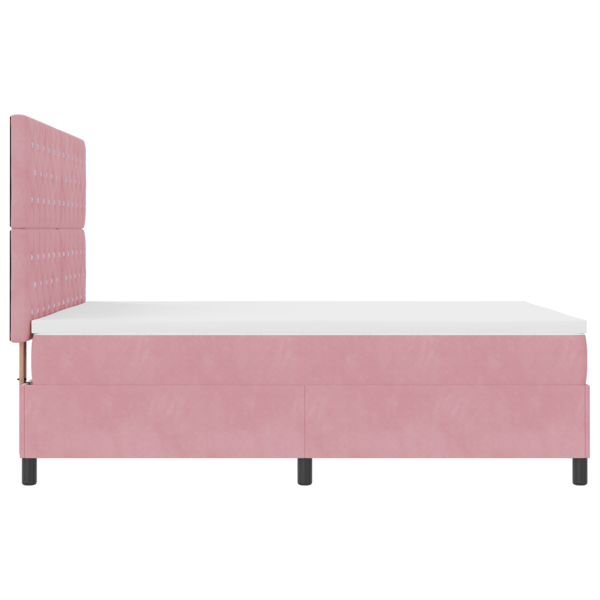 LED Box Säng med madrass Rosa 140 x 190 cm Sammet