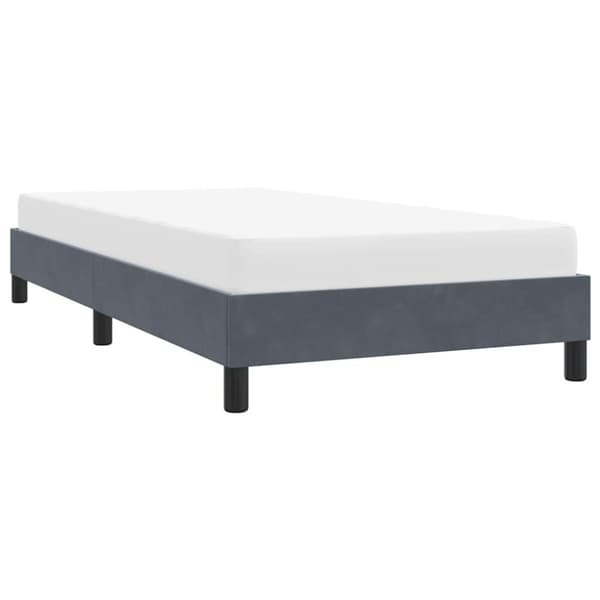 Sängram utan madrass mörkgrå 100x210 cm sammet