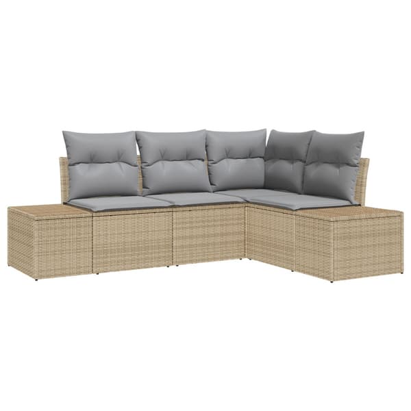 Trädgårdsoffset 4 pcs Beige konstrotting