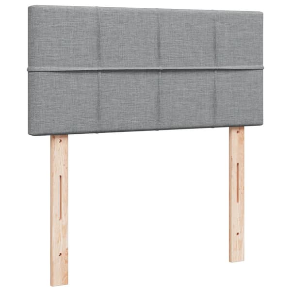 Ramsäng med madrass ljusgrå 90x200 cm tyg