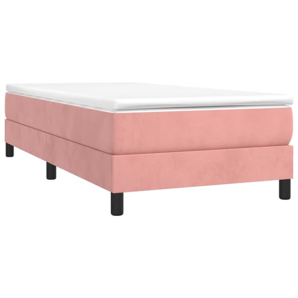 Ramsäng med madrass rosa 100x200 cm sammet