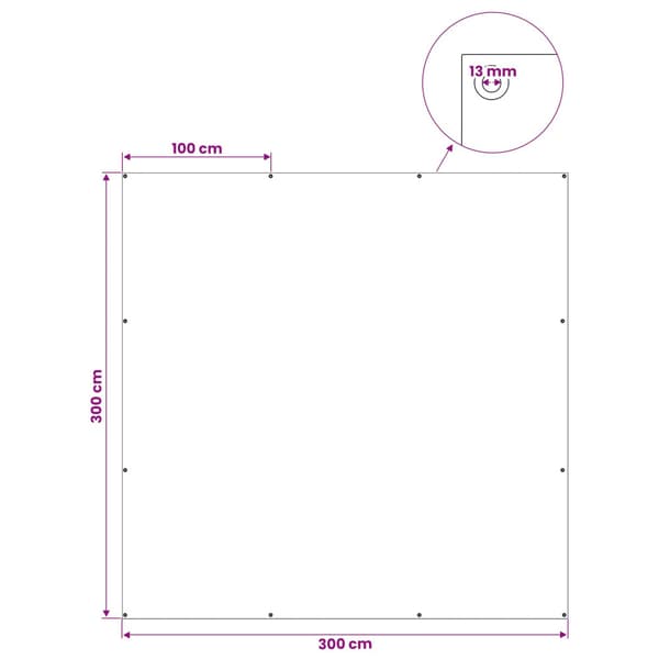 Tarpaulin med öglor Blå 3 x 3 m 90 gsm PE