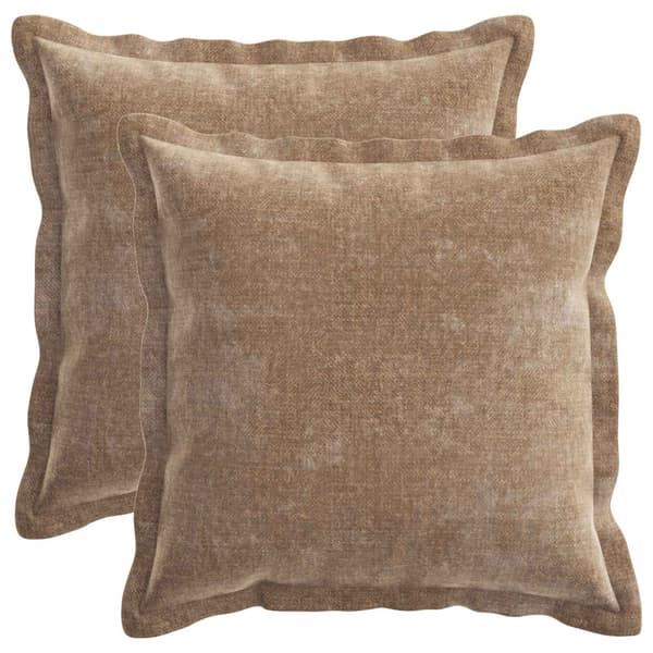 Kuddöverdrag 2 st HOUTEN Brun 50 x 50 cm Chenilletyg