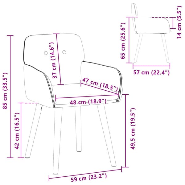 Matstolar 4 pcs Bouclé Svart 59 x 57 x 85 cm