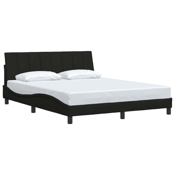 Bed Frame without Mattress "Hanko" Black 160x200 cm Fabric