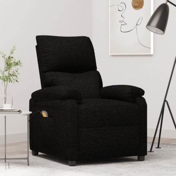 Massagefåtölj svart tyg