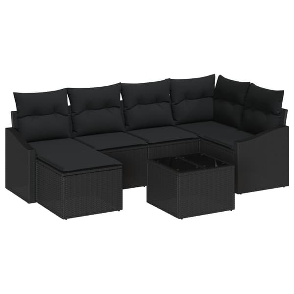 Soffset med kudde 7 pcs Svart konstrotting