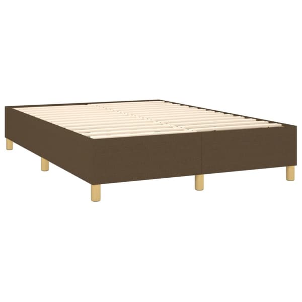 Boxspring-sängram mörkbrun 140x190 cm tyg