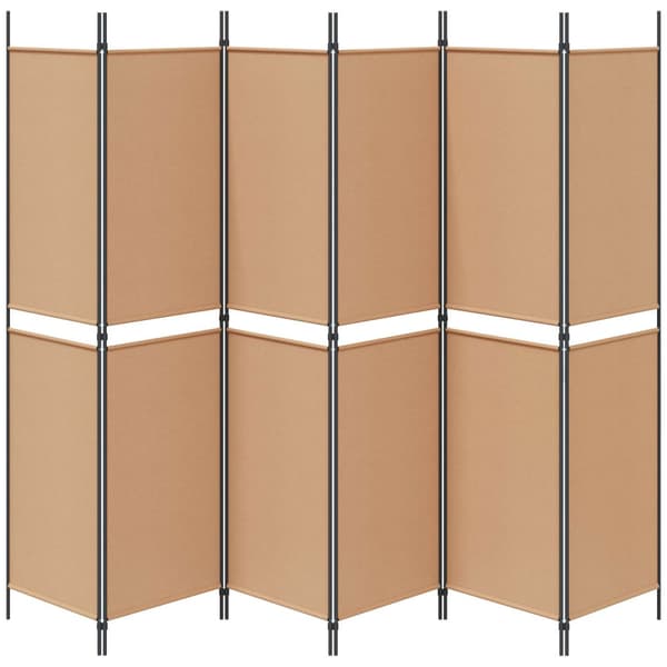 6-panelers rumsavdelare Beige 300 x 200 cm Tyg