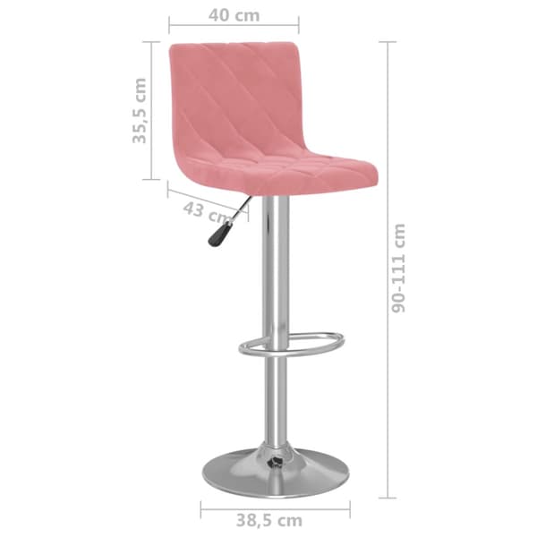 Barstolar 2 st rosa sammet