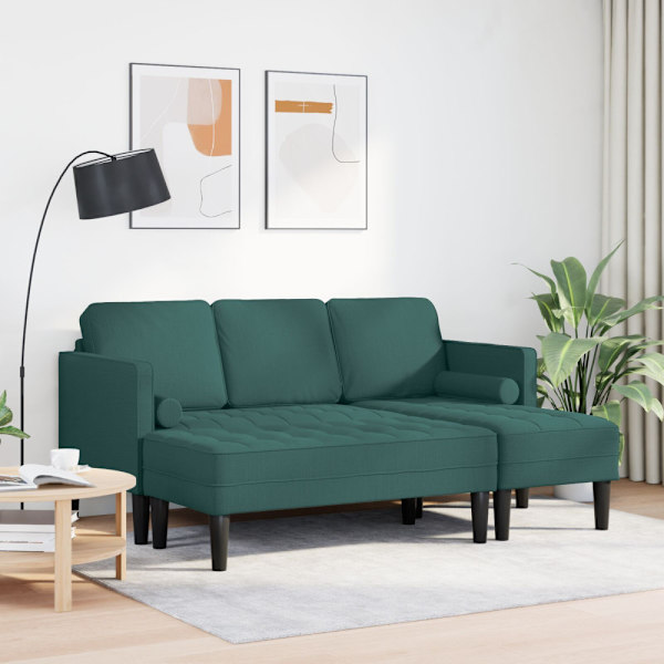 Soffset med kudde 2 pcs Mörkgrön Polyester