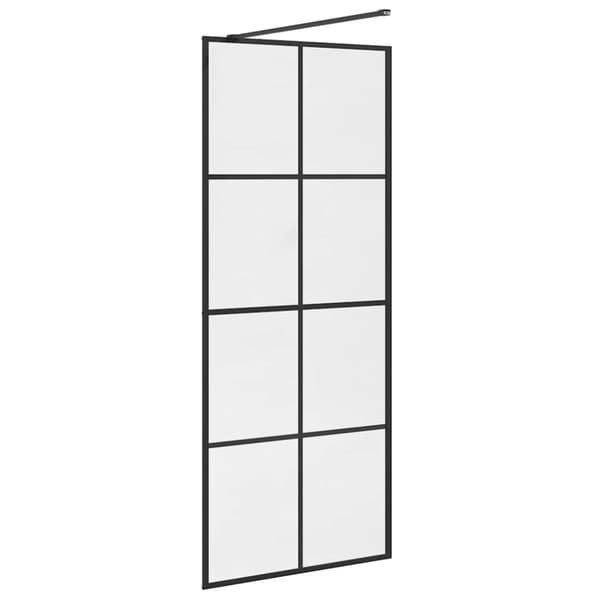 Duschvägg med klart ESG-glas 80x195 cm svart