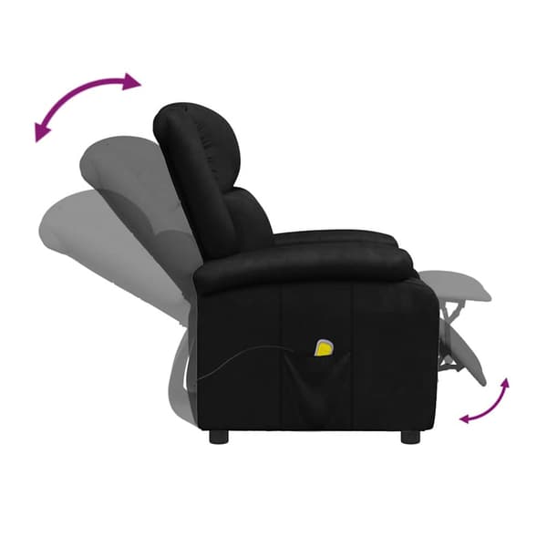 Massagefåtölj svart konstläder