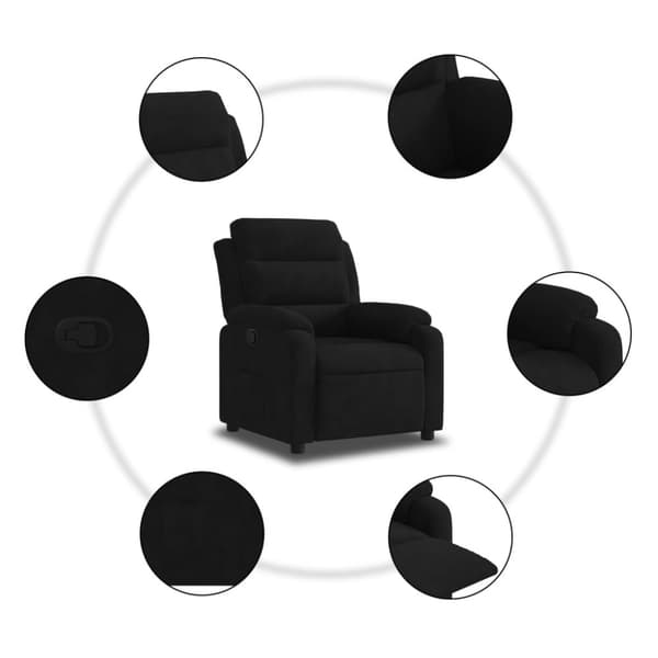 Reclinerfåtölj svart sammet