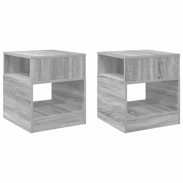 Sidobord 2 pcs Grå Sonoma 40,5 x 40 x 45 cm Konstruerat trä