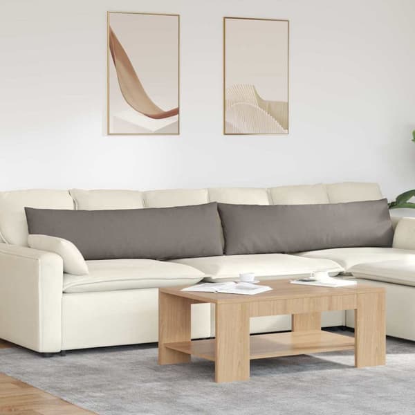 Sofakuddar 2 pcs Taupe 145 x 40 cm tyg
