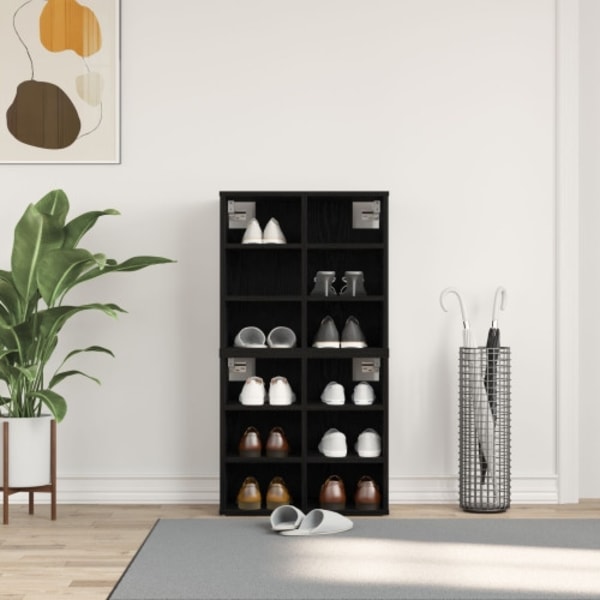 Sko Cabinets 2 st Svart ek 52.5x30x50 cm