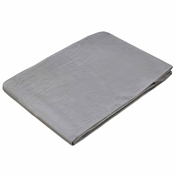 Tarpaulin med öglor Ljusgrå 4 x 4 m PE