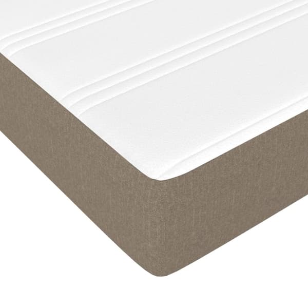 Ramsäng med madrass taupe 90x200 cm tyg
