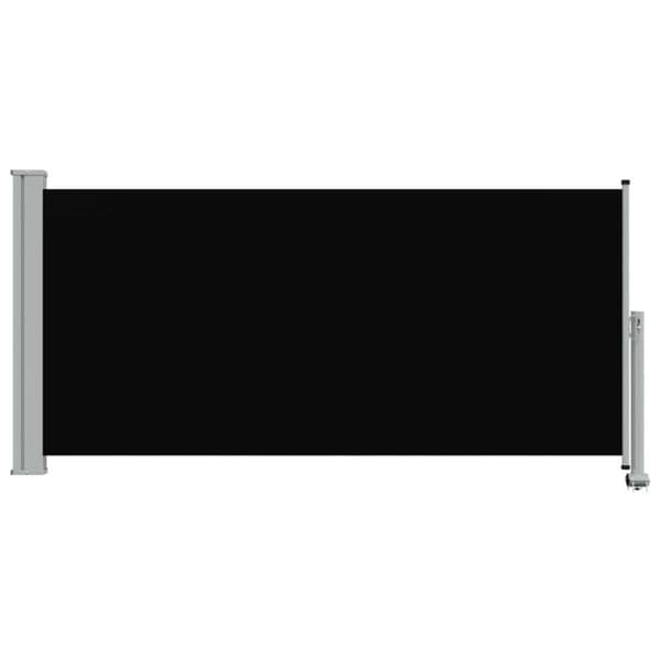 Infällbar sidomarkis 120 x 300 cm svart