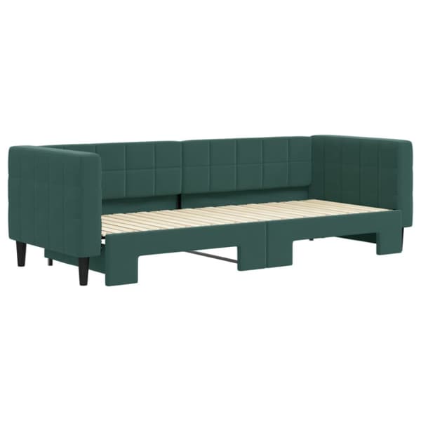 Dagbädd utdragbar mörkgrön 80x200 cm sammet