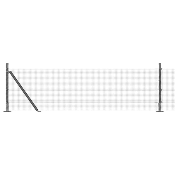 Stängselstolpe Grå 25 x 0,5 m (16 x 16 mm nät) Stål