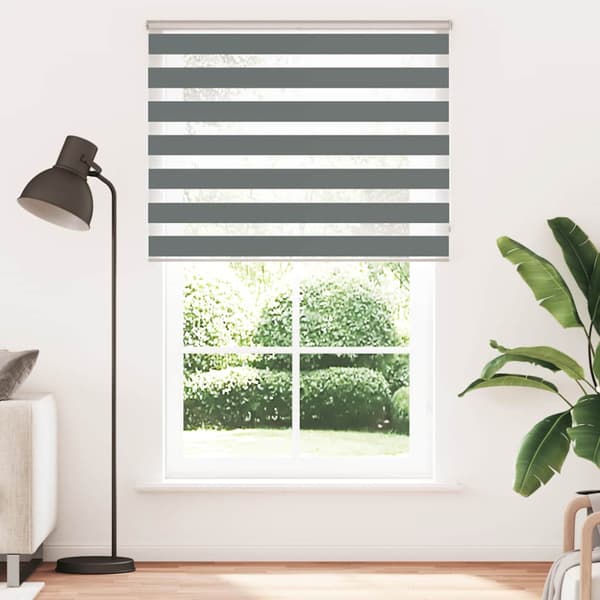 Rullgardin zebra mörkgrå 150x230 cm tyg bredd 145,9cm polyester