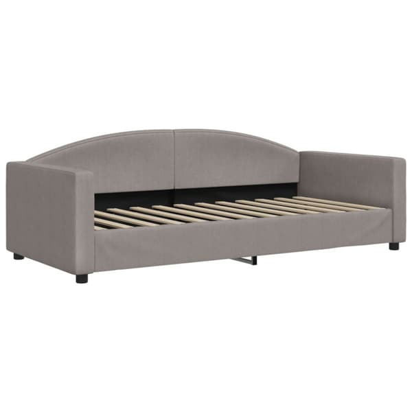 Dagbädd med madrass taupe 90x200 cm tyg