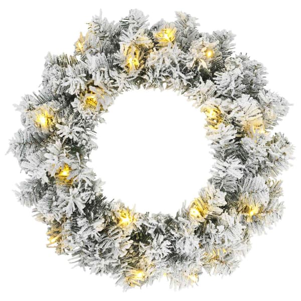 Mini-julgransset 60 cm 125 LED-lampor Varmvit PVC Grön och Vit