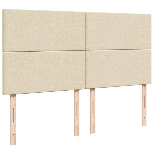 Ramsäng med madrass gräddvit 200x200 cm tyg
