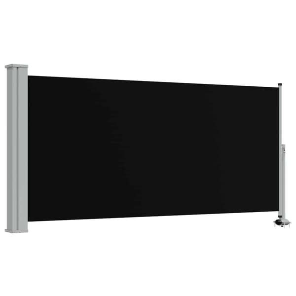 Infällbar sidomarkis 120 x 300 cm svart