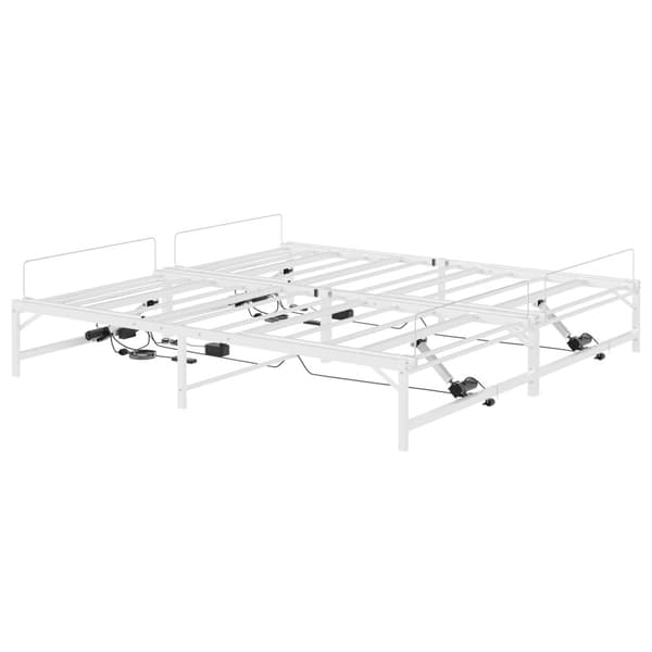 Elektrisk Justerbar Säng Ram Vit 90 x 213 cm Stål