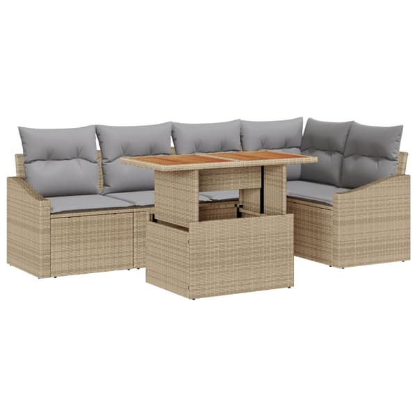 Trädgårdsoffset 6 st Beige och Grå