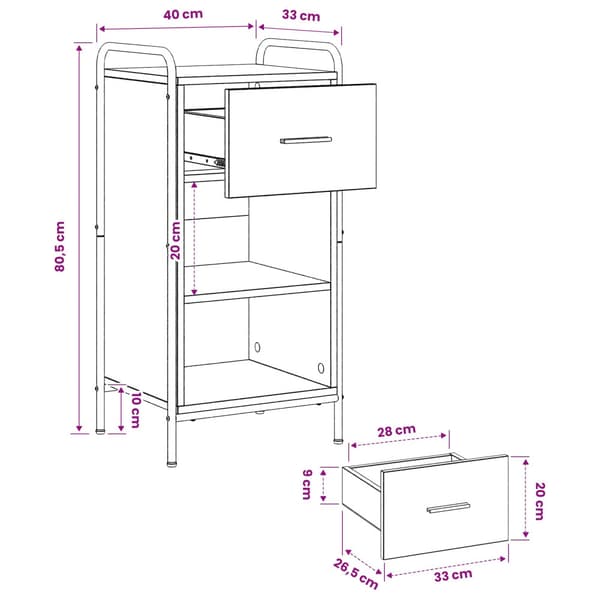 Sideboard Gammalt trä 97 x 33 x 81 cm Konstruerat trä
