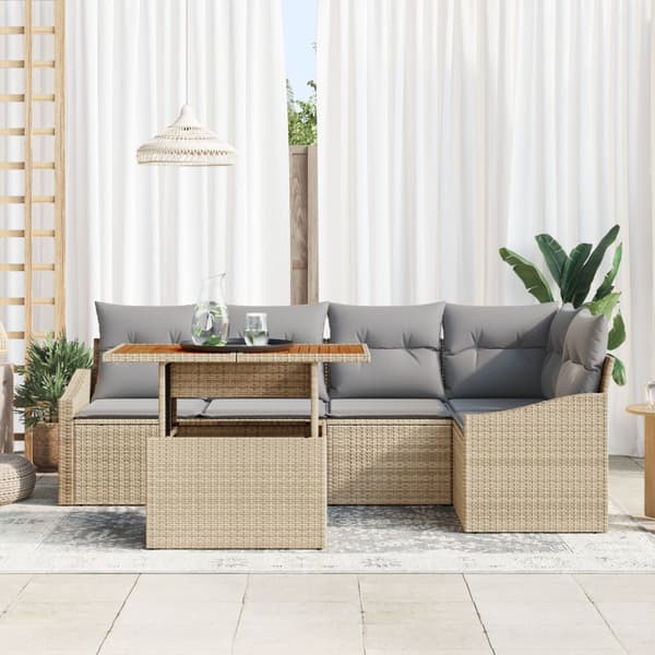 Trädgårdsoffset 6 st Beige och Grå