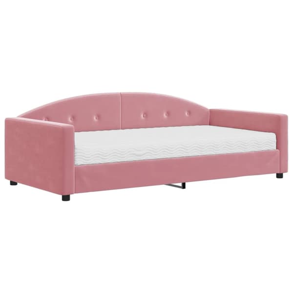 Dagbädd med madrass rosa 100x200 cm sammet