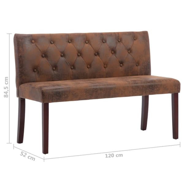 Bänk 120 cm konstmocka brun